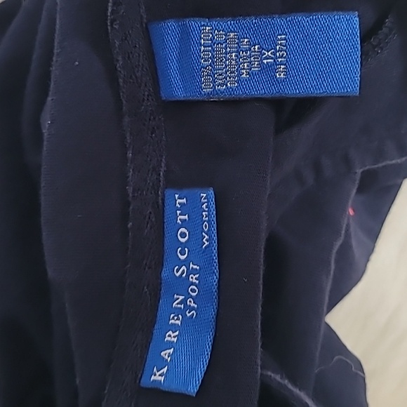 Vintage Karen Scott Stars Americana V Neck Tshirt Sz 1X - Picture 3 of 7